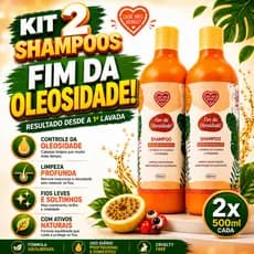 kit 2 Shampoo para Cabelo Oleoso 500ml Controle da Oleosidade Limpeza Profunda Frescor Duradouro Sem Ressecar