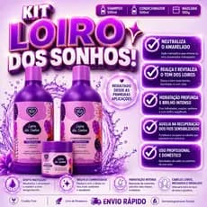 Kit Loiro dos Sonhos Shampoo 500ml + Condicionador 500ml + Máscara Matizadora 500g