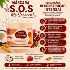 Máscara Capilar S.O.S Me Socorre 500g Reconstrução Hidratação Anti Frizz