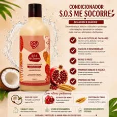 Condicionador S.O.S Me Socorre 500ml Hidratação Anti Frizz Brilho Intenso