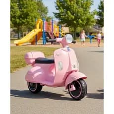 Mini Moto Elétrica Infantil Moto Elétrica Scooter Infantil Rosa 6v Com Baú Bivolt Com Luzes e Som