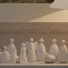 Presépio Natalino Minimalista – 10 Peças com Família Sagrada & Figuras Decorativas