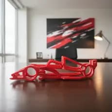Carro Fórmula 1 Decorativo F1 com Texto Invertido – Miniatura Criativa Automobilismo Racing para Mesa, Escritório Gamer