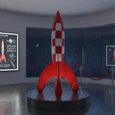 Foguete Tintin 150cm Gigante | Decoração Espacial Colecionável Premium | Nave Retrô Vintage