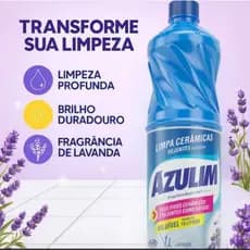 Limpa Cerâmicas Azulejos e Rejuntes 1L AZULIM Lavanda Tira manchas Concentrado
