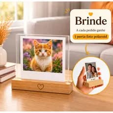 Porta retrato com foto 10x10cm personalizado madeira pinus