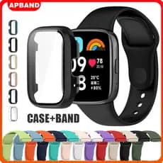 Pulseira Strap De Capinha Capa Case Com Vidro PC Para Relógio Smartwatch Redmi Watch 3 Active/ Xiaomi Mi Watch 3 Lite