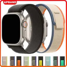 Pulseira Nailon Para Relógio Smartwatch IWatch Apple Watch Ultra 3 2 Series 11 10 9 8 7 SE 3 2 49 46 45 41 44 42 38mm