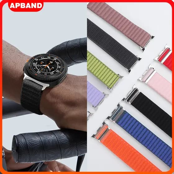 Pulseira Strap Nailon for Relógio Smartwatch Samsung Galaxy Watch 8 40mm 44mm Watch 8 Classic 46mm Acessórios