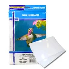 Papel Fotográfico A4 120g Glossy Masterprint 20 Folhas Inkjet