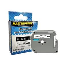 Fita Compatível para Rotulador M-K231 12mm x 8m Preto e Branco