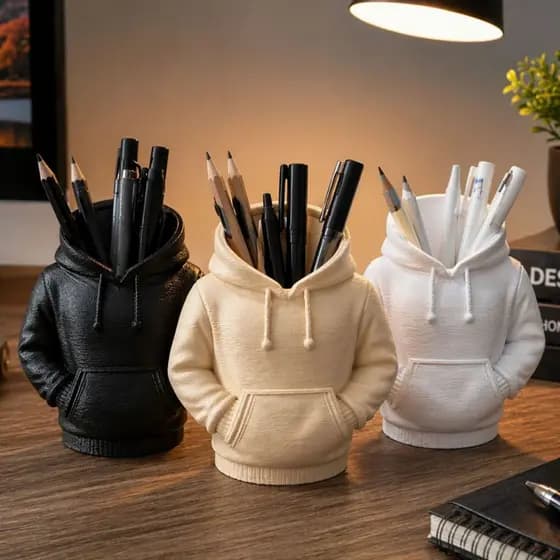 Porta Caneta 3D Moletom Organizador Criativo Mesa Escritório