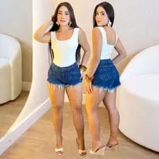 Short Jeans Feminino Cintura Alta Empina Bumbum Blogueira Premium Moda Verão Casual Fashion