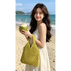 Bolsa Praia Macramê com Alças