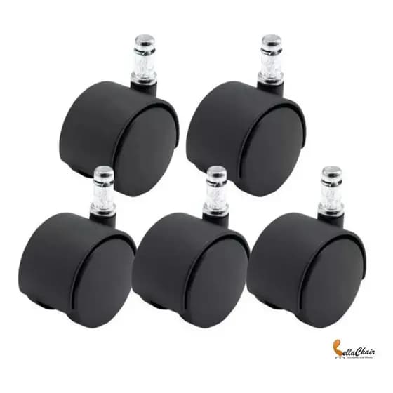 Kit 5 Rodinhas para Cadeira de escritório em Nylon serve para cadeira diretor, secretária, executiva e gamer