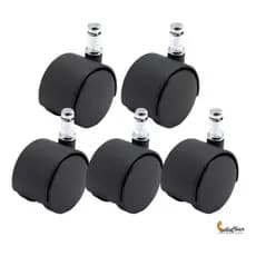 Kit 5 Rodinhas para Cadeira de escritório em Nylon serve para cadeira diretor, secretária, executiva e gamer