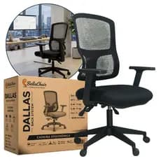 Cadeira de Escritório Giratória Dallas Black System Diretor Ref. 5906311 - Bella Chair
