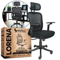 Cadeira de Escritório Giratória Lorena Excêntrico Preta Presidente Ref. 5906911 - Bella Chair
