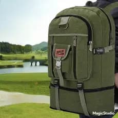 Mochila Masculina Lona 50 Litros Viagem Passeio Motoboy Esporte Trilha Viagem