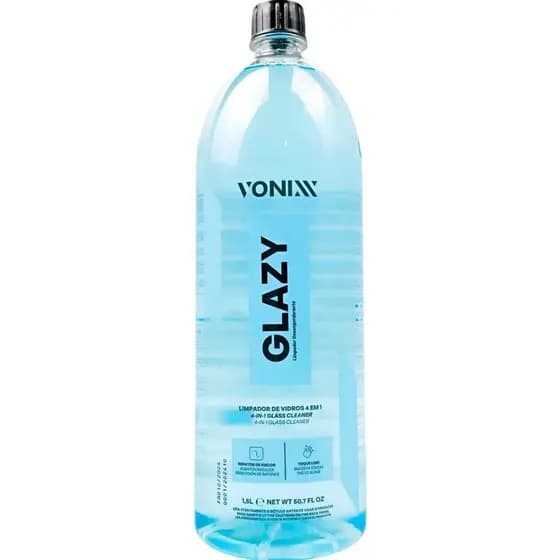 VONIX GLAZY 1,5L - Limpa Vidros 4 em 1 - limpa, protege, não deixa rastros.