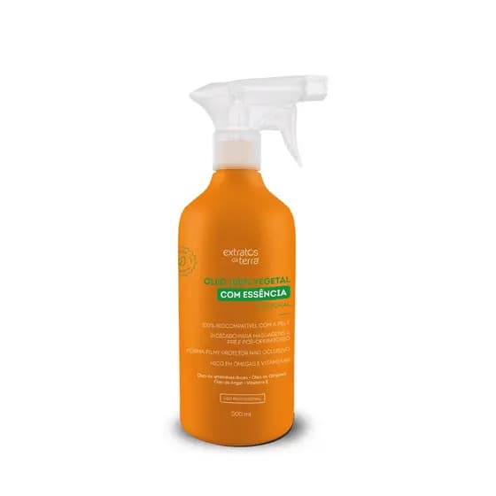 Ólego Vegetal Corporal para Massagem Profissional 500ml com Essência Extratos da Terra
