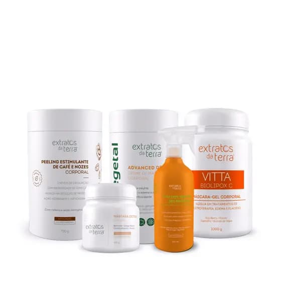 Kit Profissional para Tratamento Corporal Detox e Redutor de Medidas Extratos da Terra