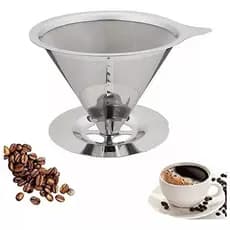 Café Filtro Coador Inox Extra Reutilizável  GRANDE 14x10 cm Não precisa de papel superloja