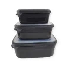Conjunto potes Tapawer 3 unidades Preto - Helsim