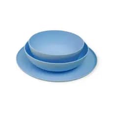 Jogo de 3 pratos colours azul claro - Helsim