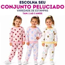 Conjunto de Inverno para Menina em Flecee Ultrasoft Premium Peluciado Conforto e Estilo - 1 ao 3 Anos