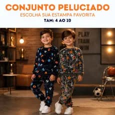 Conjunto de Inverno Frio para Menino em Flecee Ultrasoft Peluciado Conforto e Estiloso 4 ao 10 anos
