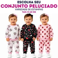 Conjunto Infantil Feminino Inverno Fleece Ultrasoft Premium Peluciado Quentinho Menina M ao GG