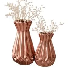Enfeite Decorativo Dupla Cristal em Cerâmica Vaso Moderno Enfeite