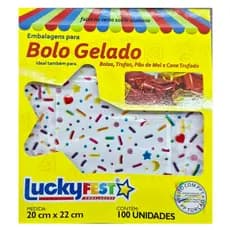 Embalagem para bolo Luckfest Confete Branco Bolos, Trufas, Pao de Mel e Cone trufado