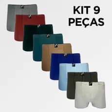 Kit 9 Cuecas Box Adulto Microfibra Premium Confortável Reforçada