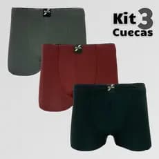 KIT 3 CUECAS BOXER ADULTO MICROFIBRA PREMIUM