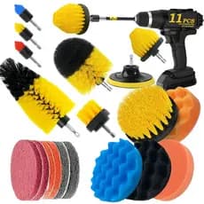 Brush de limpeza de carros 19pçs kit de lavagem de carro Cabeça de perfuração elétrica