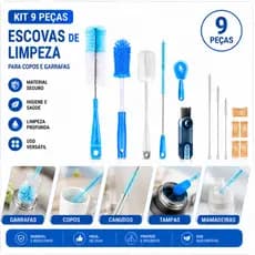Kit 3/9 Peças 12Peças Escovas de Limpeza Multifuncionais para Garrafas, Copos, Canudos e Tampas