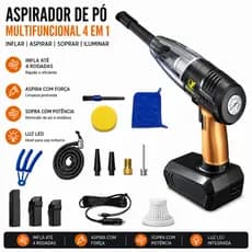 Compressor de ar multifuncional de 12V e aspirador de pó portátil Com Fio Para Carros
