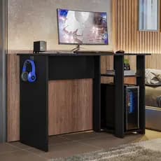 Mesa Para Computador Gamer Slim Preto - Peternella Móveis