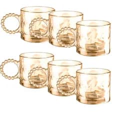 XICARAS RESISTENTE AMBAR 300ML VIDRO ALÇA CANECA BEBIDA COZINHA COPO MESA CAFÉ DRINKS MULTIUSO LOUÇA