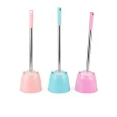 3 Escova Sanitária Suporte Plástica Limpeza 43cm Doméstico Banheiro  Privada Esfregão Empresa Lavabo