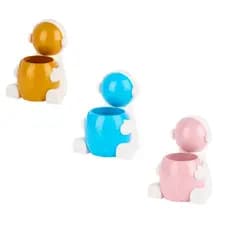 3 Suporte Organizador Infantil Autocolante Caneta Multiuso Decorativo Porta Lapis Astronauta Criança