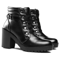 Bota Casual Tratorada Salto Em Bloco Plataforma rialis-shoes
