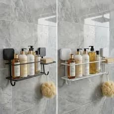 Porta Shampoo de Parede Conjugado com Saboneteira e Gancho Instalação 3M