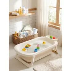 Banheira Bebê 36 Litros Silicone Dobrável Compacta Design Moderno