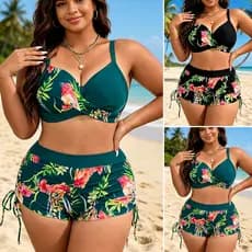 Biquíni de moda praiana tamanho grande |     Biquíni de cintura alta |     Calções de biquíni de cintura alta |     Conj