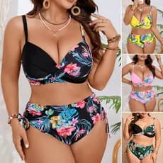 Biquíni Moda Praia Plus Size | Biquíni Cintura Alta | Biquíni short cintura alta | Conjunto de praia 2 peças moda