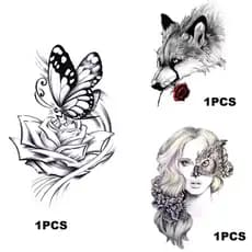 Tatuagem Temporária - Tattoo Fake a Prova D'água Unisex Realistas Arte De Braço/Perna Para Homens