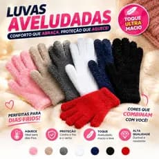 Luva Aveludada Inverno Unissex Adulto Térmica Super Quente Macia Antifrio Confortável Frio Extremo